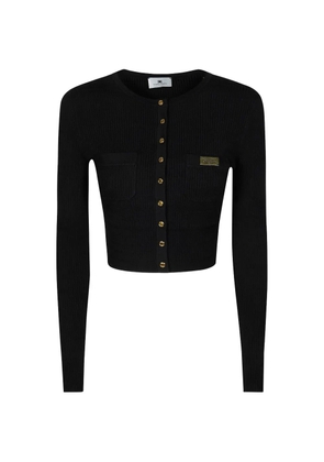 Elisabetta Franchi button ribbed cardigan - Black