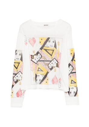BODE queen hearts print T-shirt - White