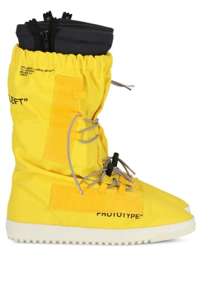 Off-White lace-up zip ridged-sole rain boots - Yellow