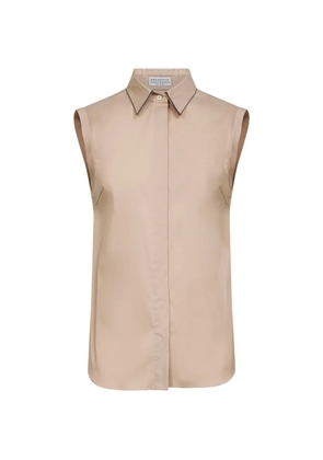 Brunello Cucinelli collar-embellishment shirt - Neutrals