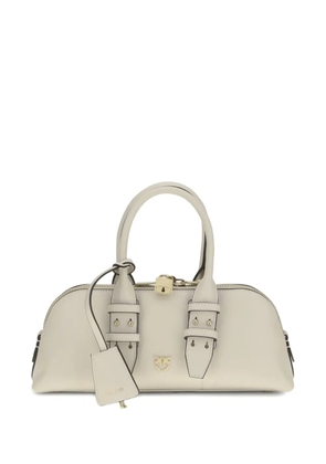 PINKO padlock logo-charm shoulder bag - White
