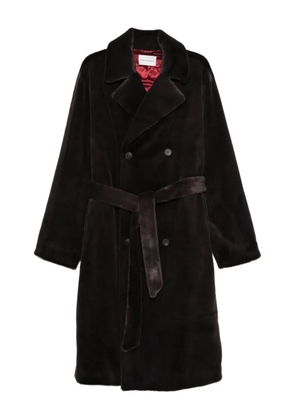 Drôle De Monsieur belted double-breasted coat - Brown