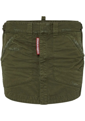 DSQUARED2 distressed cotton mini skirt - Green