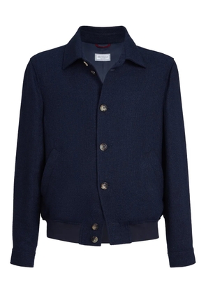 Brunello Cucinelli button hopsack shirt jacket - Blue