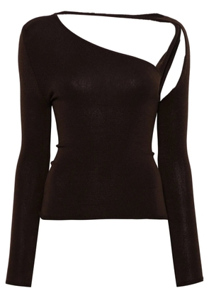 Isa Boulder half off-shoulder T-shirt - Brown