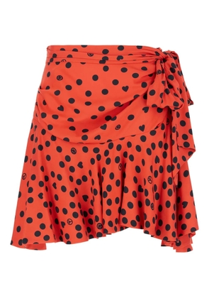 Moschino polka-dot ruffle-hem mini skirt - Red