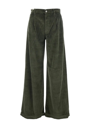PT Torino corduroy logo-patch trousers - Green