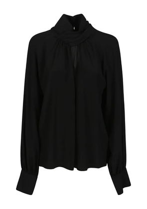 Federica Tosi high-neck balloon-sleeve blouse - Black