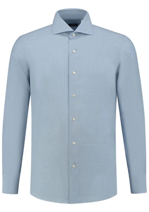 Finamore 1925 Napoli long-sleeved cotton-blend shirt - Blue