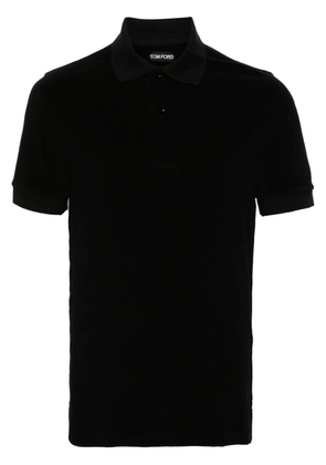 TOM FORD towelling cotton-blend polo shirt - Black