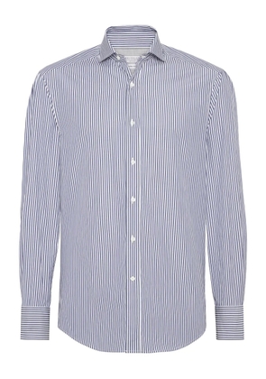 Brunello Cucinelli striped button-up shirt - Blue