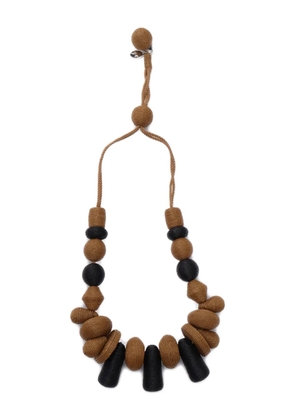 Weekend Max Mara Soraia woven-beaded necklace - Brown