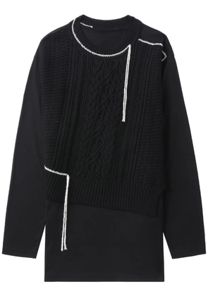 Y's decorative-stitch long-sleeve jumper - Black