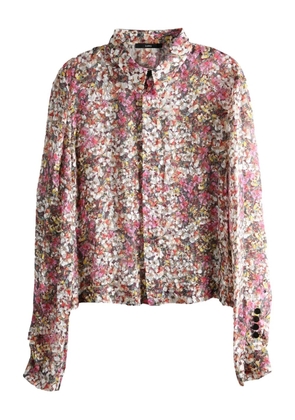 SAPIO Devoré floral shirt - White