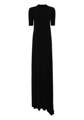 PROTOTYPES draped-detail short-sleeve maxi dress - Black