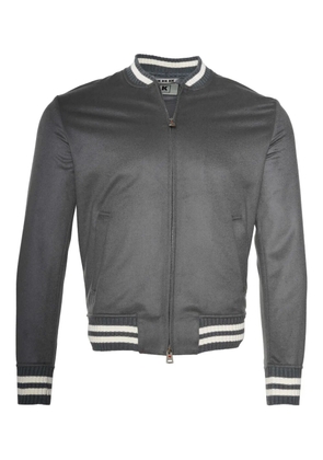 Kiton Didier ribbed-trim cashmere bomber jacket - Grey