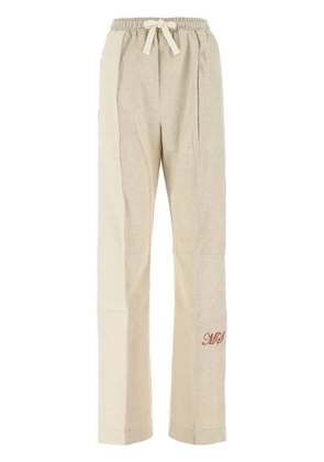 Marine Serre logo-embroidered track pants - Neutrals