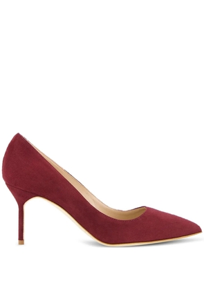 Manolo Blahnik 70mm BB pointed-toe suede pumps - Red
