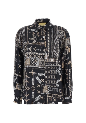 Momoni patterned buttoned shirt - Black
