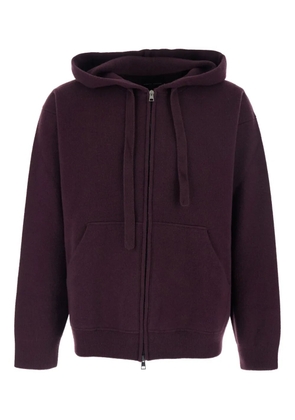 Roberto Collina drawstring hood wool sweatshirt - Purple