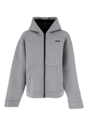 MSGM hooded zip-up jacket - Grey