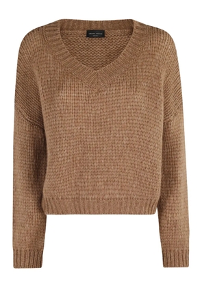 Roberto Collina V-neck boxy sweater - Brown
