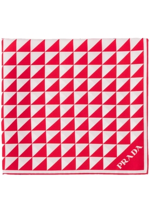Prada printed silk twill scarf - Red