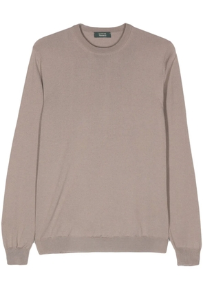 Zanone ribbed sweater - Brown