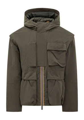 K-Way pocketed hooded jacket - Green