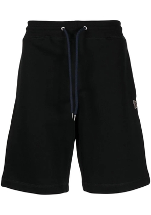 PS Paul Smith Zebra-patch organic-cotton track shorts - Black