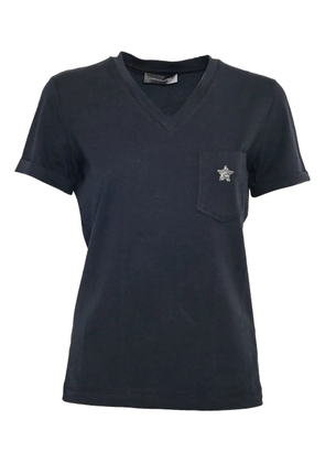 Lorena Antoniazzi Libra star-embellished V-neck T-shirt - Black