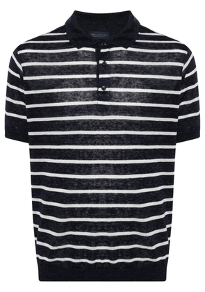 Paul & Shark striped linen polo shirt - White