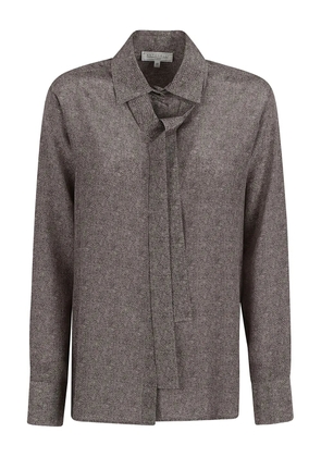 Antonelli tie herringbone blouse - Brown