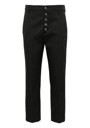 DONDUP high-waisted cropped trousers - Black