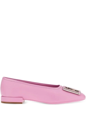 Ferragamo buckle leather ballerina flats - Pink