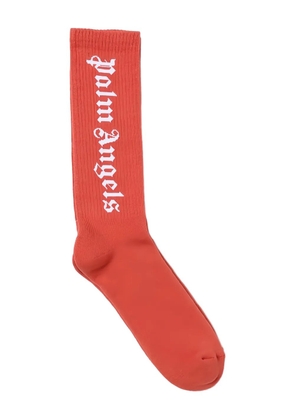 Palm Angels logo-intarsia socks - Pink