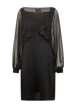 Alberta Ferretti semi-sheer midi dress - Black