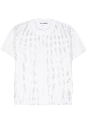 Junya Watanabe panelled open-knit top - Neutrals
