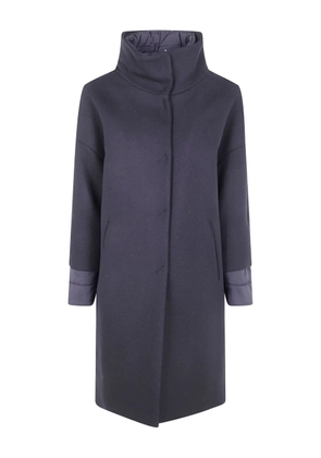 Herno funnel-neck long jacket - Blue