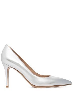 Gianvito Rossi 85mm metallic leather pumps - Silver