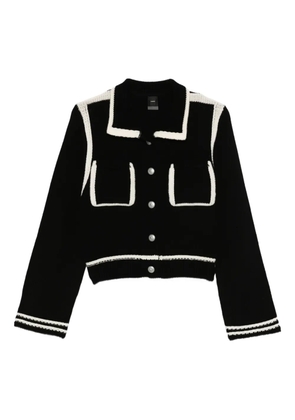 PINKO contrast-trim wool cardigan - Black