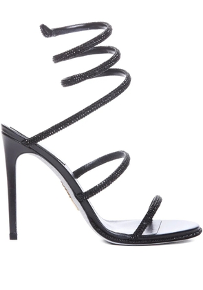 René Caovilla 105mm leather sandals - Black