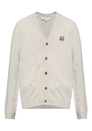 Maison Kitsuné logo-patch cardigan - Grey