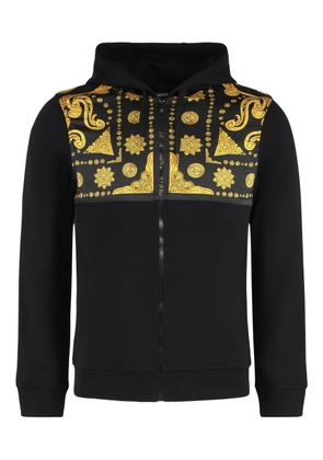 Versace printed zip hoodie - Black