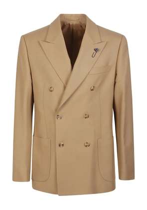 Lardini double-breasted wool jacket - Brown