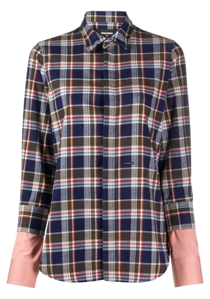 DSQUARED2 layered-sleeves plaid shirt - Blue