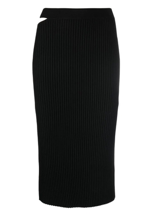 Helmut Lang cutout-detail ribbed knit skirt - Black
