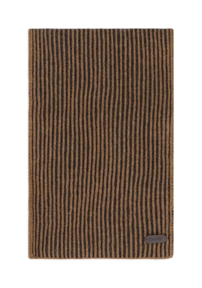 Moorer ribbed striped scarf - Brown