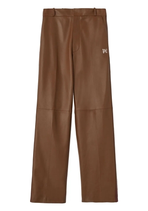 Palm Angels PA monogram leather track pants - Brown