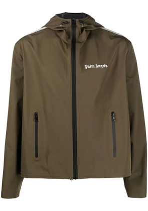 Palm Angels side-stripe hooded jacket - Green